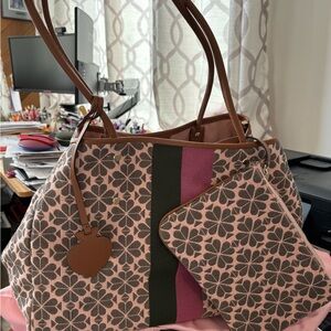 Kate Spade Pink Multi Everything Floral Jacquard Large Tote